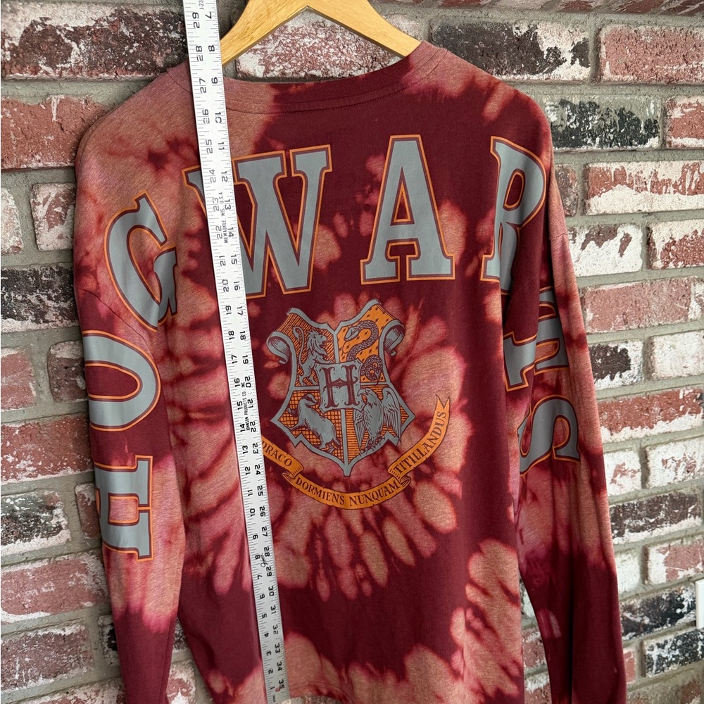 Warner Bros. Harry Potter Hogwarts Maroon Bleach Spiral Tie-Dye Long Sleeve Tee - Picture 8 of 9